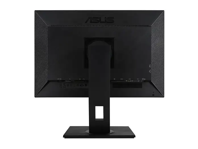 „Rückseite des ASUS Business Monitors mit Lüftungsschlitzen und Kabelöffnung im Standfuß“