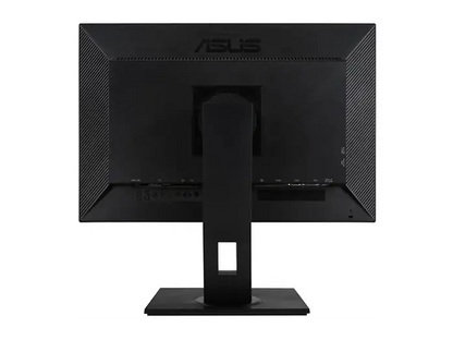 „Rückseite des ASUS Business Monitors mit Lüftungsschlitzen und Kabelöffnung im Standfuß“